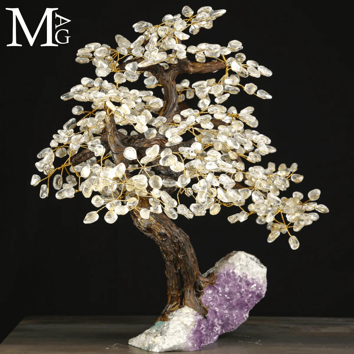 Bonsai in Quarzo su Drusa di Ametista – L'Energia Feng Shui.