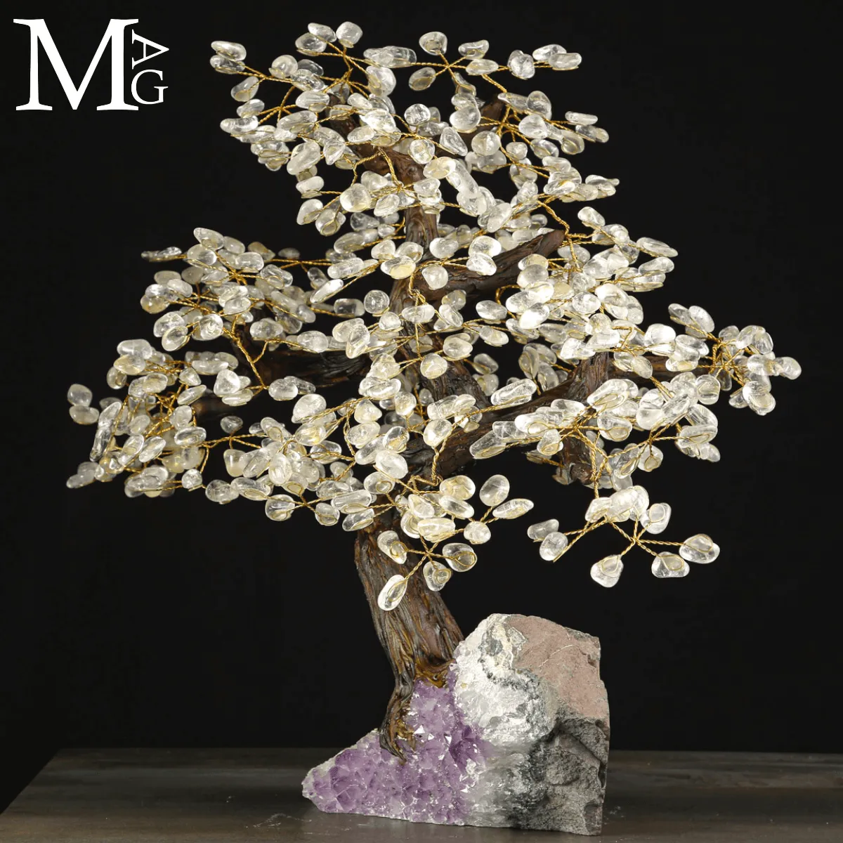Bonsai in Quarzo su Drusa di Ametista – L'Energia Feng Shui.