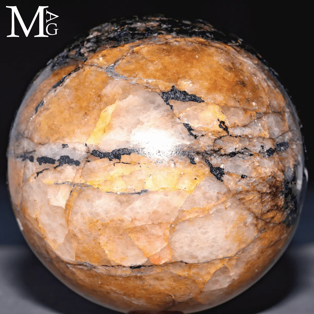 Sfera Quarzo Ematoide e Pirite