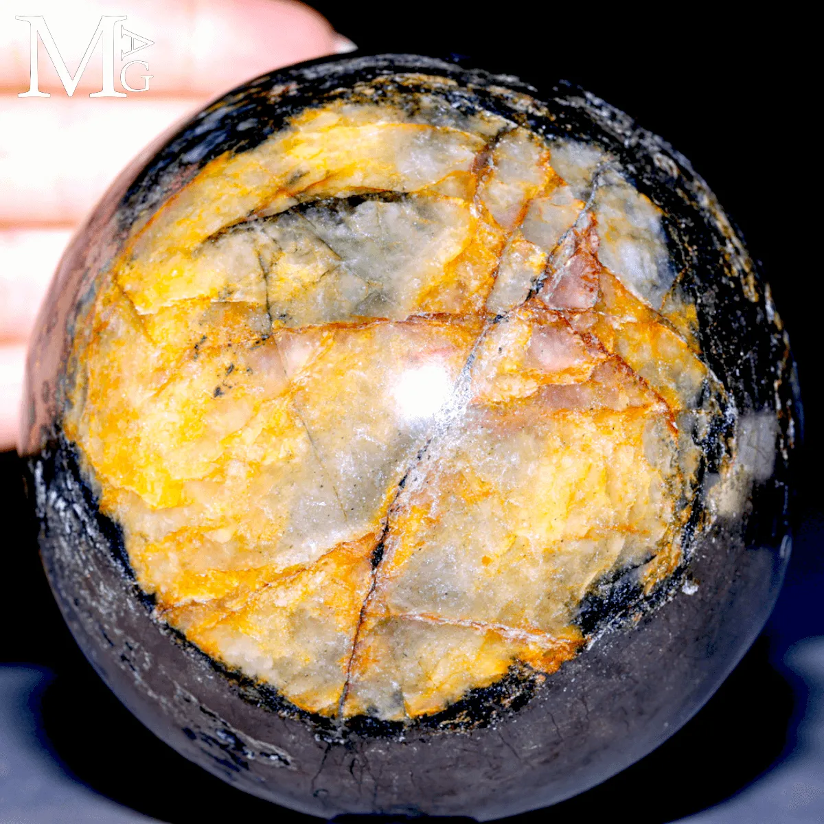 Sfera Quarzo Ematoide e Pirite